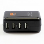 Universal Travel adapter 4 Port USB Black