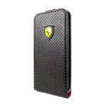 CG Mobile Ferrari Flap Case Challenge Perforated Collection Black for iPhone 5/5S (FECHFPFLP5)