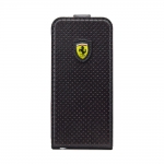 CG Mobile Ferrari Flap Case Challenge Perforated Collection Black for iPhone 5/5S (FECHFPFLP5)