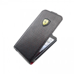 CG Mobile Ferrari Flap Case Challenge Perforated Collection Black for iPhone 5/5S (FECHFPFLP5)