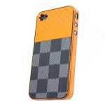 Minjes Louis Vuitton Square Black/Gray/Gold for iPhone 4 (MG-735)