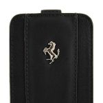 Ferrari Leather Flap Case FF Collection Black for iPhone 4/4S (FEFLIP4B)