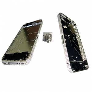  Middle part iPhone 4S Silver Swarovski empty /53/