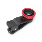 Universal Clip Lens 3 in 1 Fisheye lens/Macro/Wide Angle Black/Pink