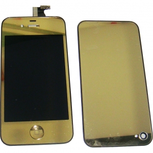  LCD iPhone 4 with Touchscreen + Housing cover Gold (without Logo) /54/