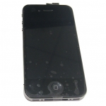 LCD iPhone 4S with Touchscreen Black + middle part & flat cables /33/