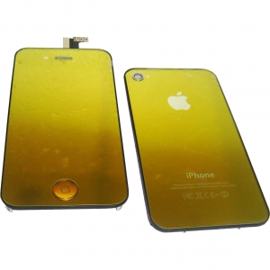  LCD iPhone 4 with Touchscreen + Housing cover Yellow Satin (SZ)