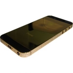 Housing cover iPhone 5 Gold/Black Swarovski with side key high copy /33/