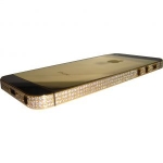 Housing cover iPhone 5 Gold/Black Swarovski with side key high copy /33/