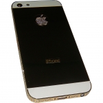 Housing cover iPhone 5 Gold/White Swarovski with side key high copy /33/