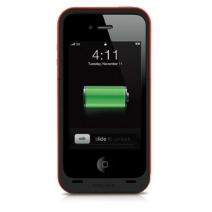  Mophie Juice Pack Plus Case Red 2000 mAh for iPhone 4/4S (1207-JPP-IP4-P-RED)