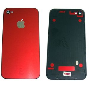  Housing cover iPhone 4 FL Design Red Anodic Treatment on Black Support /52/