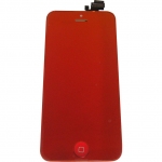 LCD iPhone 5 + Touchscreen Red Satin with frame & button home /43/