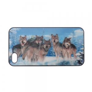  3d Effect Case Wolfs for iPhone 4/4S