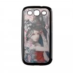 3d Effect Case Girl and flowers for Samsung S3