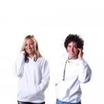 HoodieBuddie White pull over 240gm fleece unisex (AJ2210/WHT L)