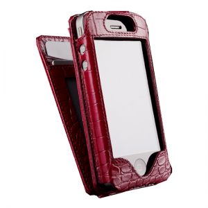 Чехол Sena WalletSkin Croco Burgundy for iPhone 4/4S