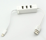 3 Port USB 2.0 HUB with Lightning Connector