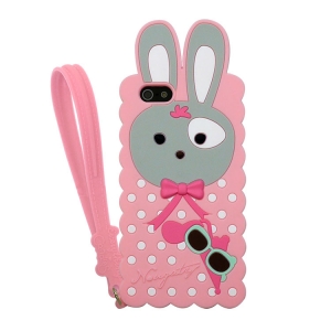  Silicone Case Candies Rabbit Pink for iPhone 5/5S