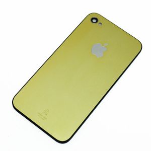  Housing cover iPhone 4 FL Design Gold Anodic Treatment on Black Support /52/