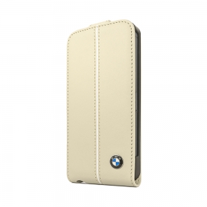  CG Mobile BMW Leather Flap Case Cream for iPhone 5/5S (BMFLP5LC)