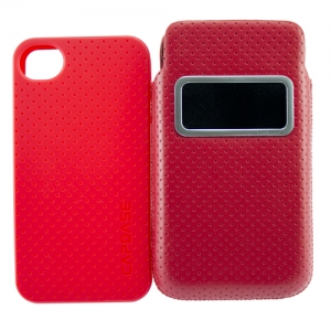  Capdase Smart Pocket Case ID Value Set Solid Red/Red for iPhone 4/4S (DPIH4S-V599)