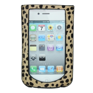  MacLove Leather Case Leopard Diamond Brown for iPhone 4/4S (ML41401)