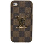 Louis Vuitton Square Hard Case Dark Brown/Light Brown for iPhone 4