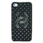 Chanel Hard Case with Swarovski Black/Silver for iPhone 4