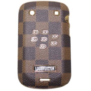  Louis Vuitton Square Hard with Swarovski Case Dark Brown/Light Brown for BlackBerry Bold 9900