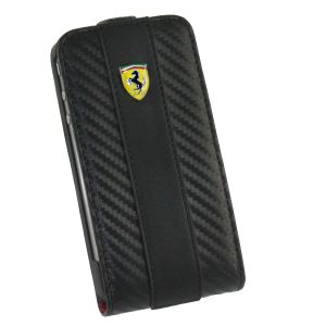 Чехол Ferrari Leather Flap Case Challenge Collection Black for iPhone 4/4S (FEFLIP4C)