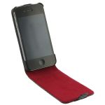 Ferrari Leather Flap Case Challenge Collection Black for iPhone 4/4S (FEFLIP4C)