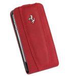 Ferrari Leather Flap Case FF Collection Red for iPhone 4/4S (FEFLIP4R)