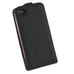 Ferrari Leather Flap Case FF Collection Black for iPhone 4/4S (FEFLIP4B)