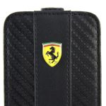 Ferrari Leather Flap Case Challenge Collection Black for iPhone 4/4S (FEFLIP4C)