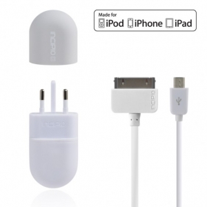  Incipio Mini Wall Charger White for iPad/iPhone/iPod (INC-IP653)