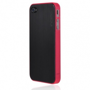  Incipio Metal Case with Polycarbonate Frame Le Deux Black/Transl.Pink for iPhone 4/4S (INC-IPH682)