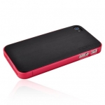 Incipio Metal Case with Polycarbonate Frame Le Deux Black/Transl.Pink for iPhone 4/4S (INC-IPH682)