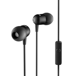  Nocs NS200 Aluminum Universal  Earphones with Remote and Mic All Black (NS200U-001)