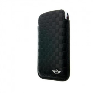  CG Mobile Mini Leather Sleeve Case Chequered Black for iPhone 4/4S (MNPUIPSQBL)