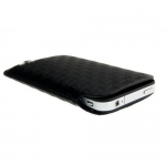 CG Mobile Mini Leather Sleeve Case Chequered Black for iPhone 4/4S (MNPUIPSQBL)