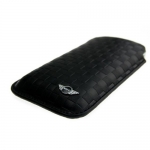 CG Mobile Mini Leather Sleeve Case Chequered Black for iPhone 4/4S (MNPUIPSQBL)