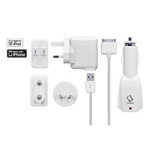  Capdase Power Kit World Travel White (1 A)(Dual USB Adaptor+Dual USB Car Charger+1.5 SC) (TKII-KJ02)