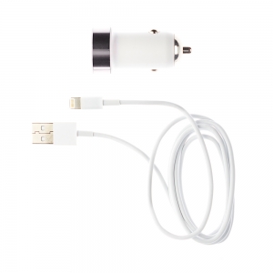  Soulmat Charging Auto USB Lightning to 8 pin White/Black for iPhone & iPod