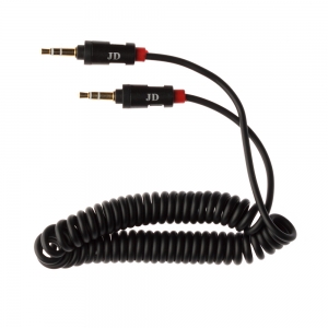  JD Flat Spring Noodle Stereo Aux Audio Cable 1m 3.5mm Black