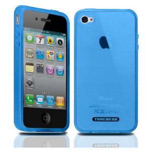 Чехол Tunewear Softshell Blue for iPhone 4 (IP4-SOFT-SHELL-03) (TUNEFILM protective film)