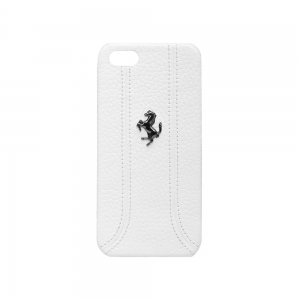  CG Mobile Ferrari Leather Hard Case FF Collection White for iPhone 5/5S (FEFFHCP5FW)