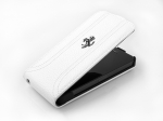 CG Mobile Ferrari Leather Flap Case FF Collection White for iPhone 5 (FEFFFLP5FW)