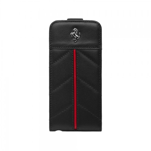  CG Mobile Ferrari Leather Flap Case California Collection Black/Red for iPhone 5/5S (FECFFL5B)