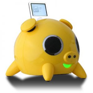  Speakal iPig Yellow (2.1 Stereo iPod Docking Station with 5 Speakers) (IPIG-Y-01)